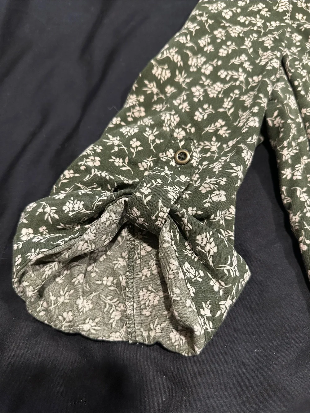 torrid Olive Green Floral Button-Front Harper Blouse